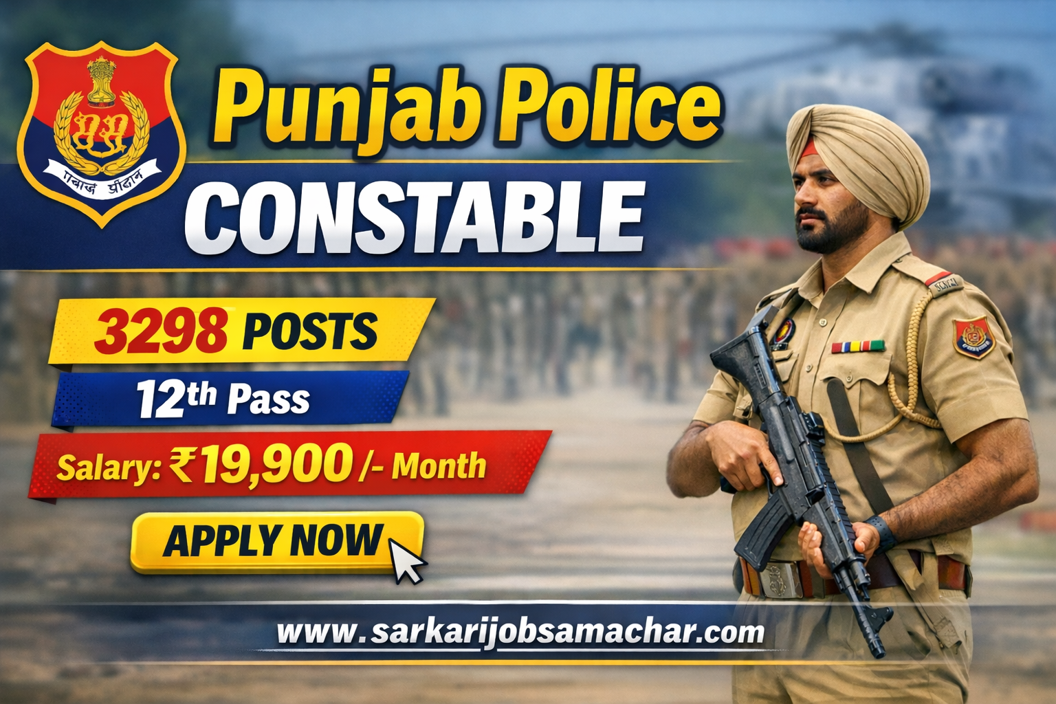 Punjab Police Constable Recruitment 2026 – Apply Online for 3298 Posts